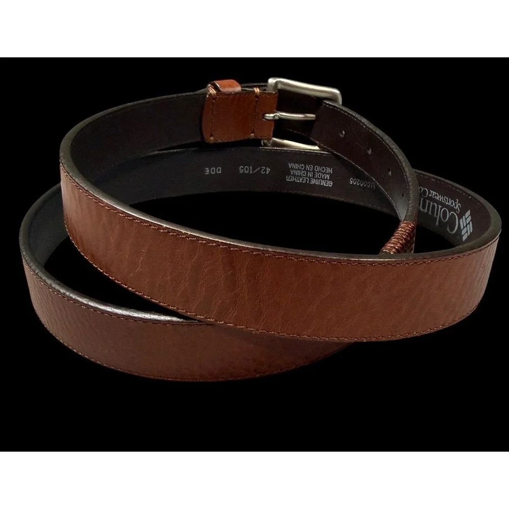 Columbia Sportswear Men's Genuine Leather Belt Brown Wrap Style Size 42/105cm